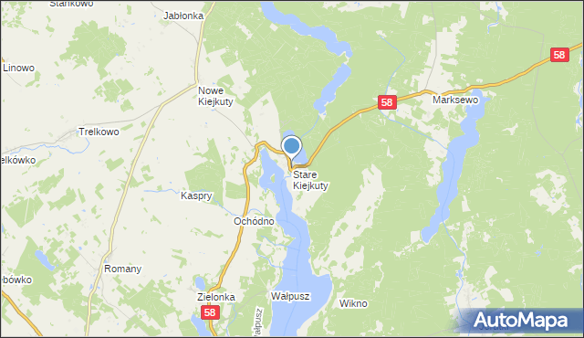 mapa Stare Kiejkuty, Stare Kiejkuty na mapie Targeo